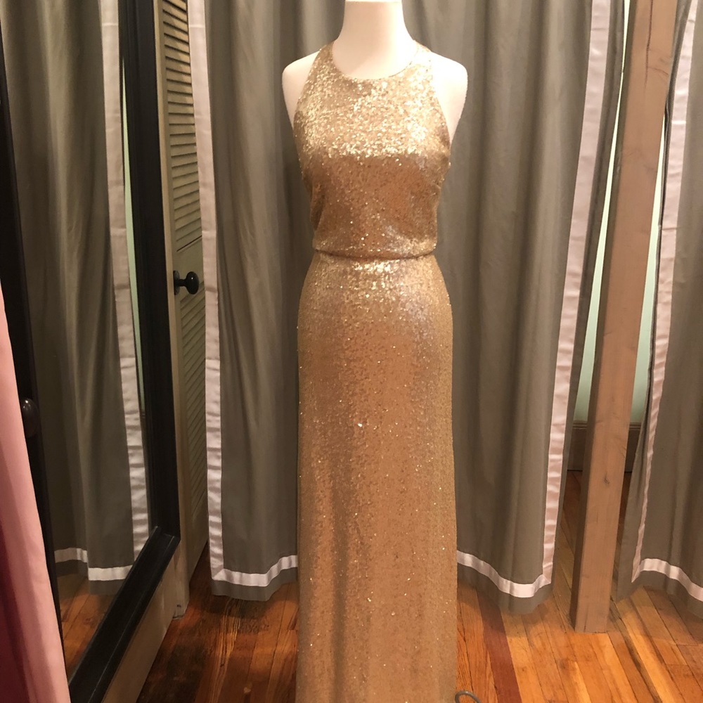 Jenny Yoo “Sloane” in gold sequin
